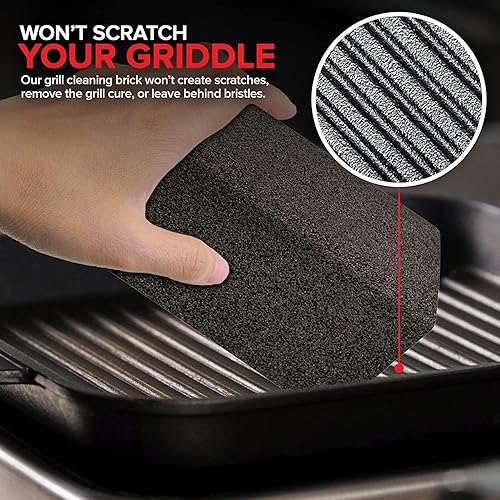 Miniatura 5 de MIALO Trusted Traders Barbacoa de limpieza de ladrillo piedra pómez, negro, 12 oz