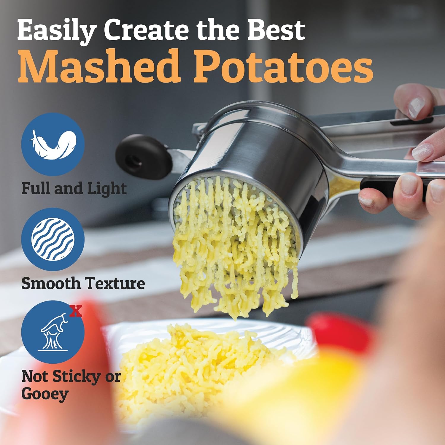 PriorityChef 15oz Stainless Steel Potato Ricer - Image 6