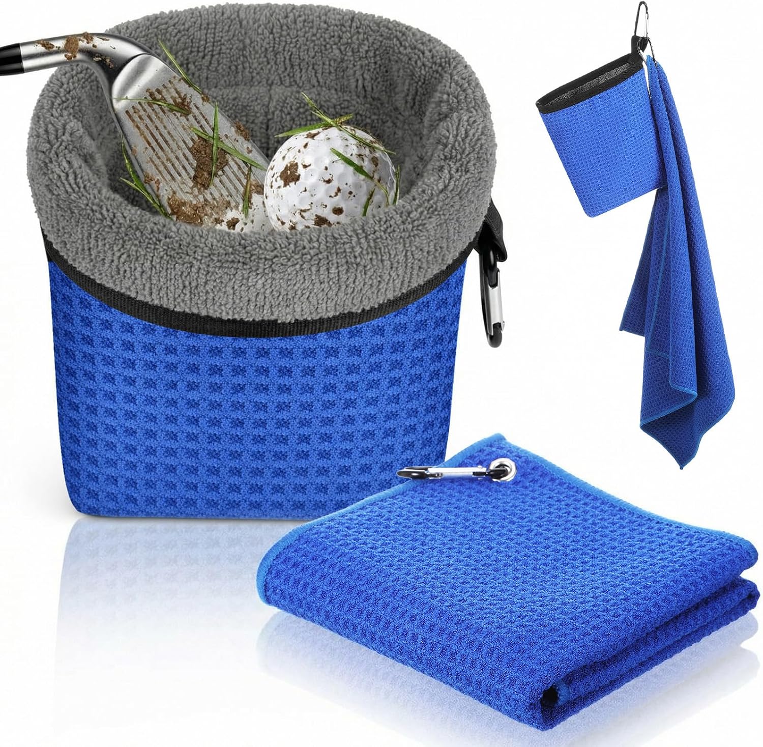Golf Club Ball Cleaning Bag and Towel Set