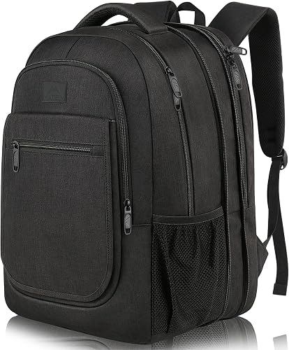 MATEIN Backpack for School, Expandable College Backpack for Boys Girl, Water Resistant Large Bookbag for Men Women, 15.6 inch Laptop Bag, Anti Theft Travel Daypack, Black - Black - 15.6 inch