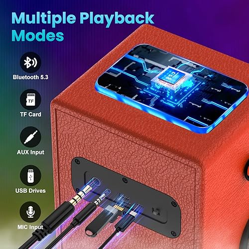 Miniatura 5 de Altavoz Bluetooth, altavoces inalámbricos de 120 W de potencia máxima Boombox con graves profundos, subwoofer de sonido estéreo portátil con