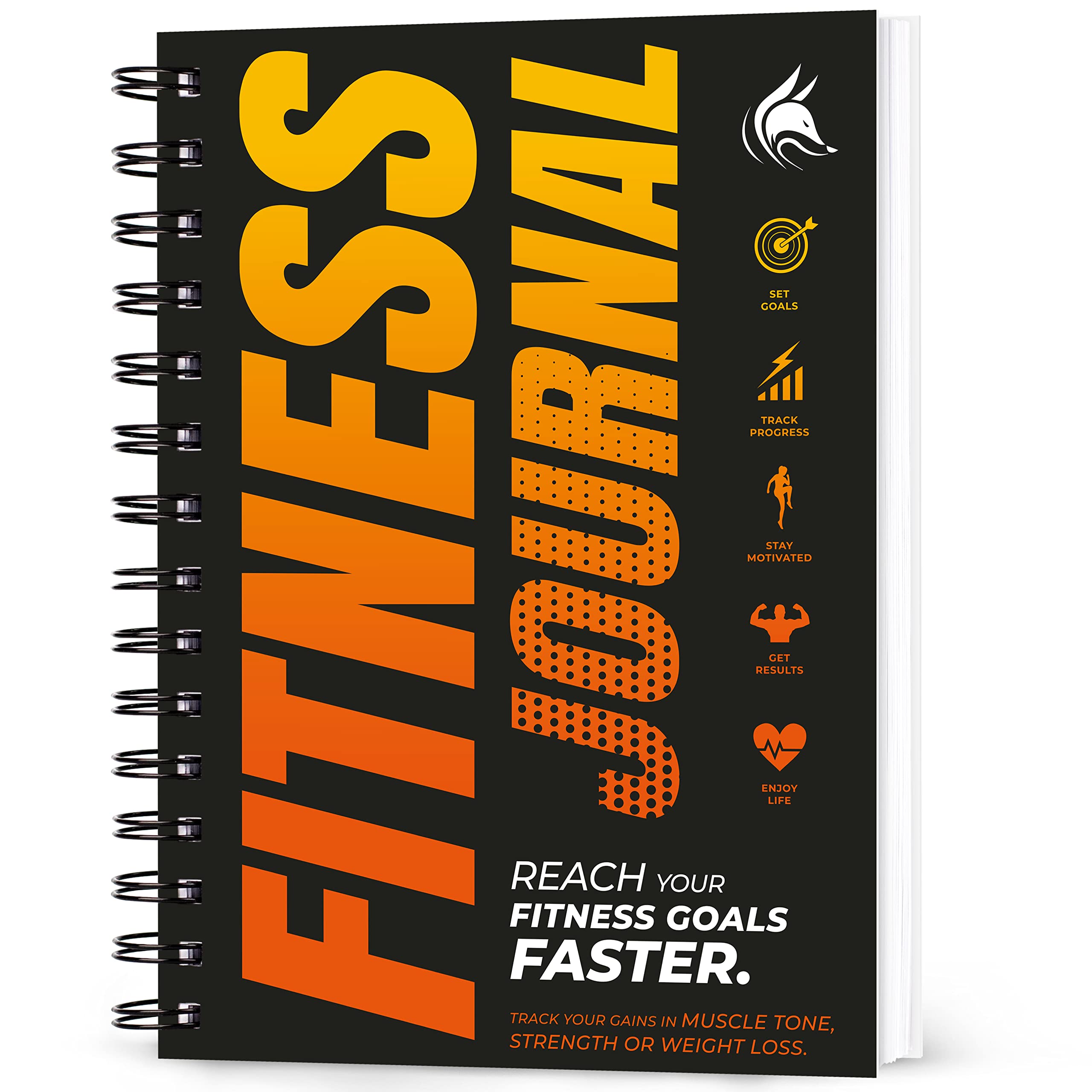 Clever Fox Fitness Journal Workout Log Book - Daily Fitness Planner Workout Journal for Women and Men. Spiral-Bound, Laminated Cover, Thick Pages, A5