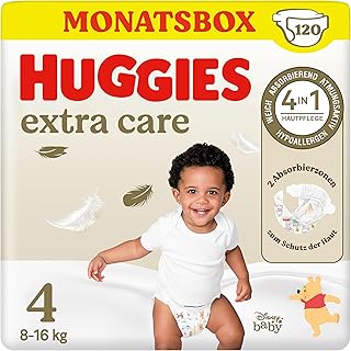Huggies Babywindeln Extra Care mit Disney-Design Größe 4, 120 Windeln (2x60), Monatsbox
