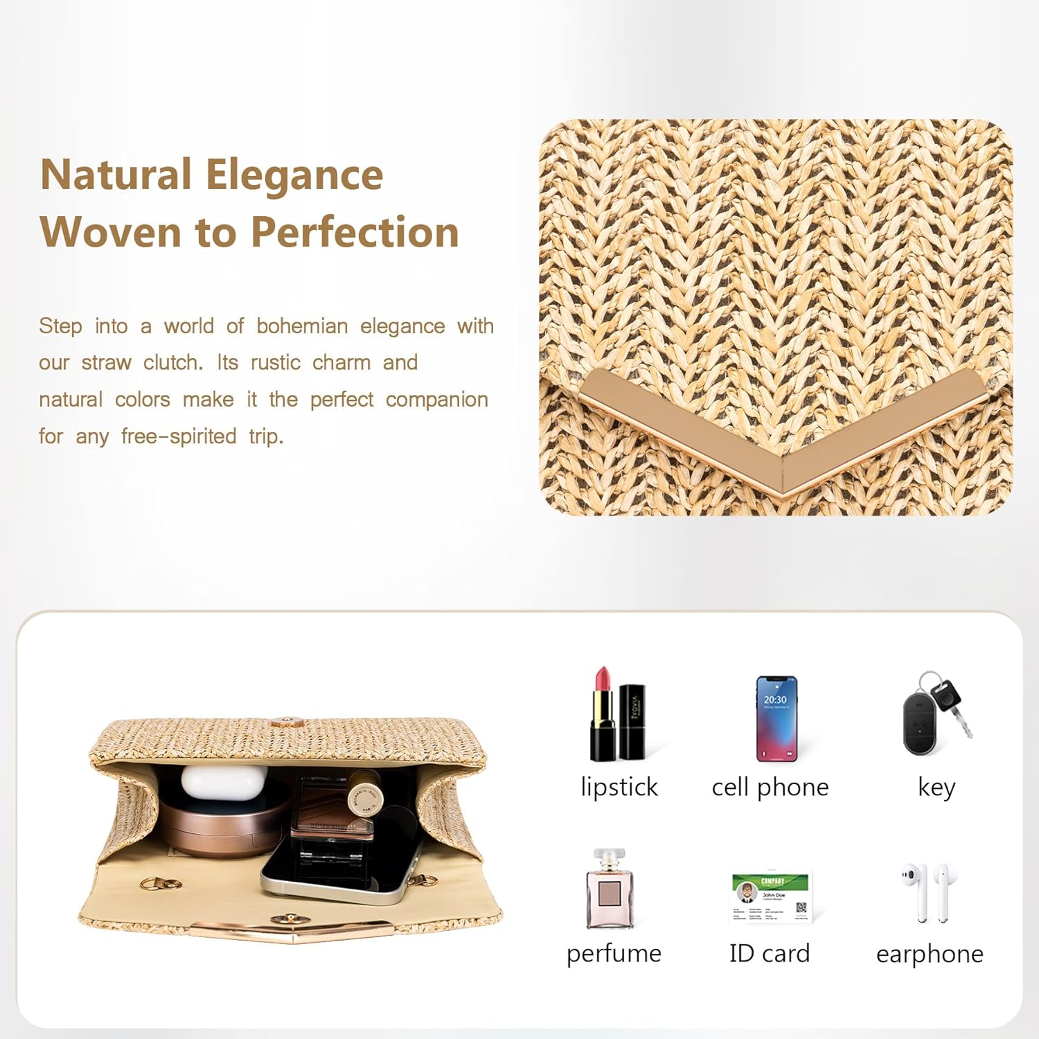 Larcenciel Clutch Purse for Women, Trendy Envelope Evening Handbag Party Bag & Chain for Wedding Prom Cocktail Night Vacation