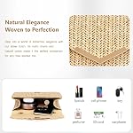 Larcenciel Clutch Purse for Women, Vegan Evening Bag with Chain Strap, Envelope Clutch Handbag Elegant Crossbody Shoulder