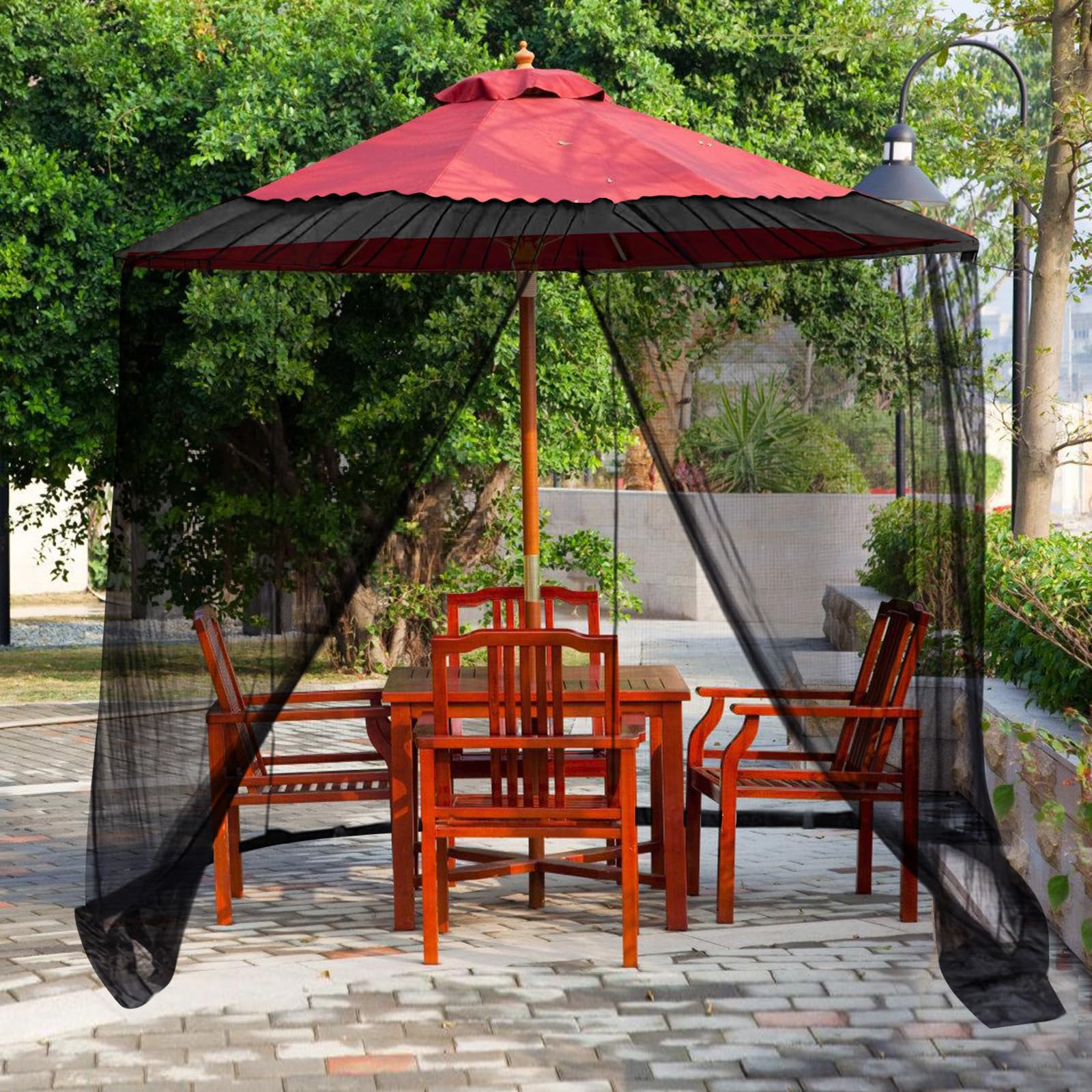 Moustiquaire Pour Parasol, Moustiquaire De Parasol, Moustiquaire Exterieur Filet Anti-Moustiques Moustiquaire Réglable Pour Parasol De 230x300cm Parasols, Avec Fermeture Éclair, Moustiquaire Parasol