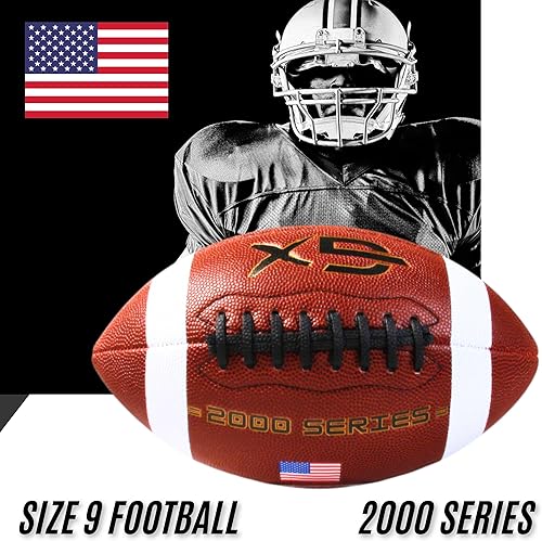 Miniatura 6 de Fútbol oficial tamaño 9, colección de la serie 2000, construcción de cuero de primera calidad, fútbol americano con bomba de bola, tamaño