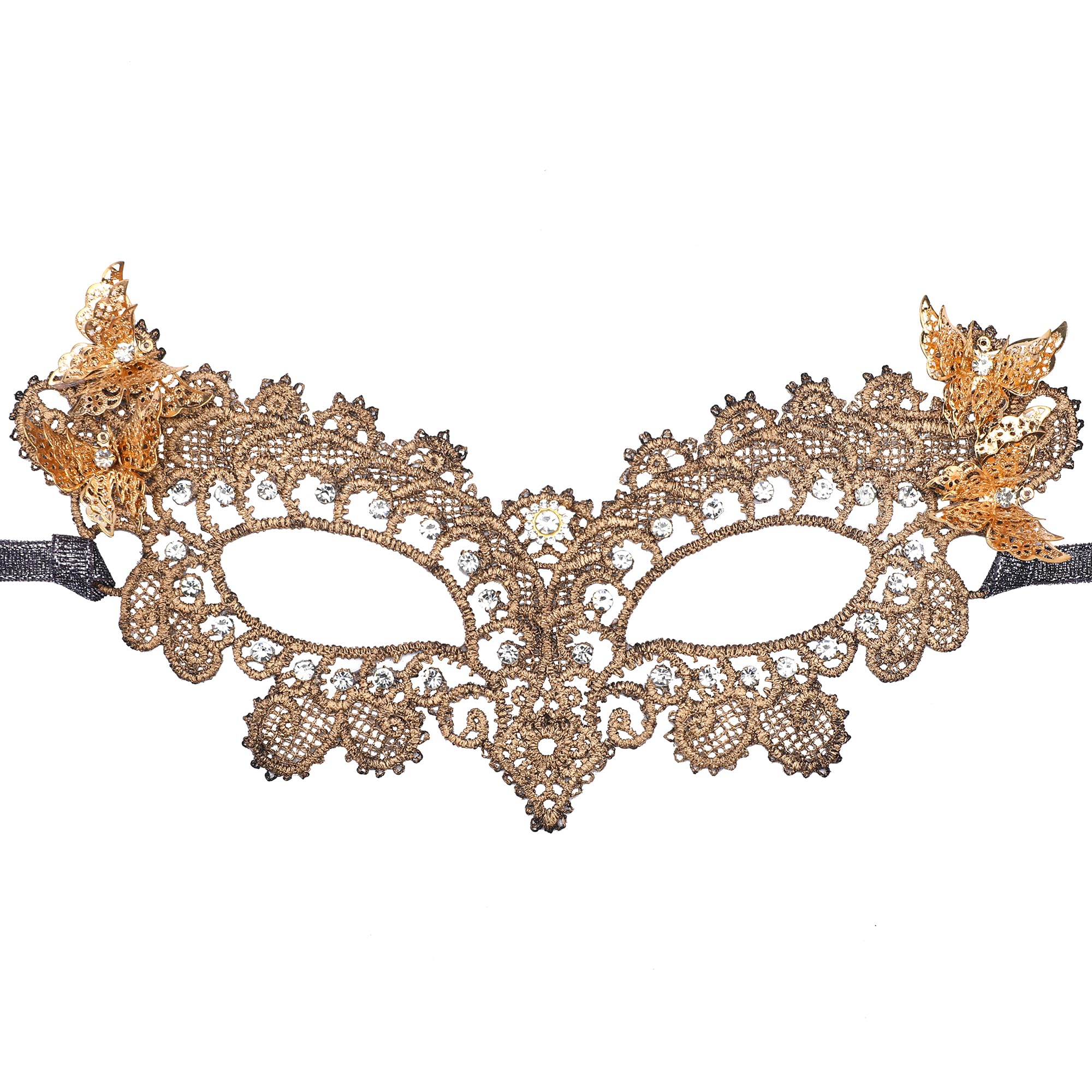 Butterfly Lace Masquerade Mask - Halloween Renfaire Shiny Butterfly Masks for Women Halloween Masquerade