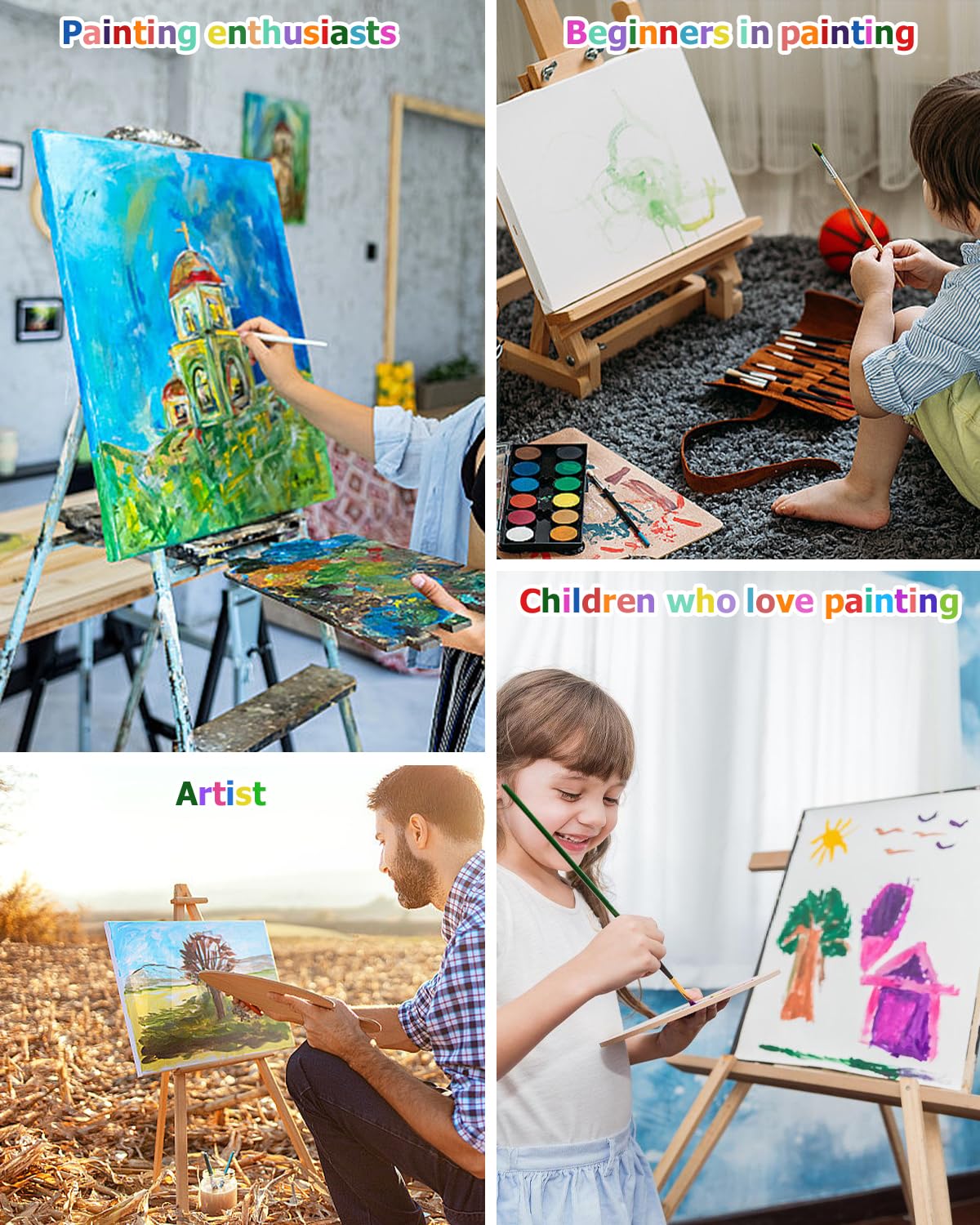 10 Toiles à Peindre 20x20cm - Épaisseur 3mm, Coton, Pour Débutants, Enfants Et Artistes - 4