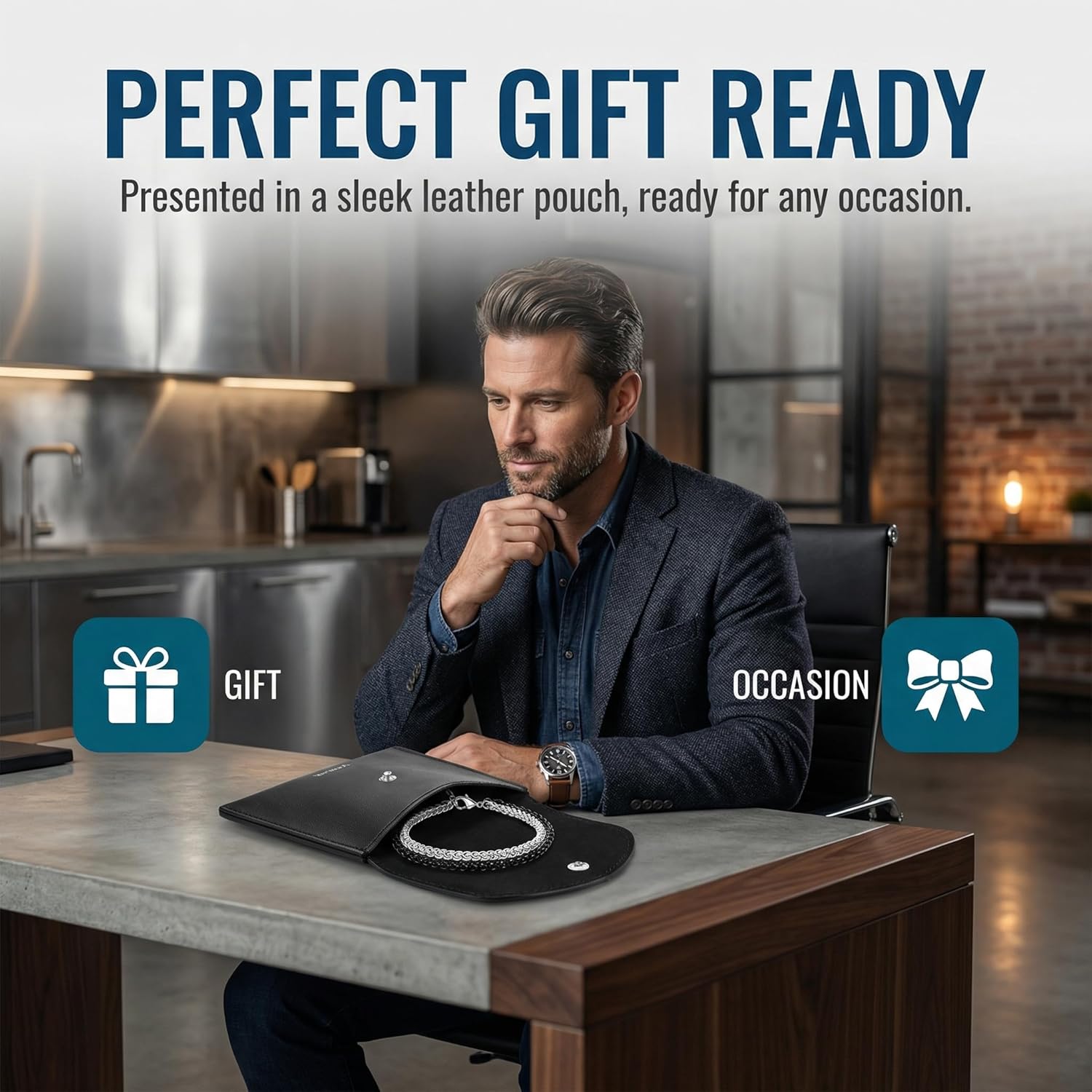 Mens Bracelet - Stainless Steel Bracelets for Men, Stylish Rope Chain Bracelets, Silvering Mens Chain Bracelet, Birthday Gift for Men, Dad, Husband, Boyfriend - Image 7