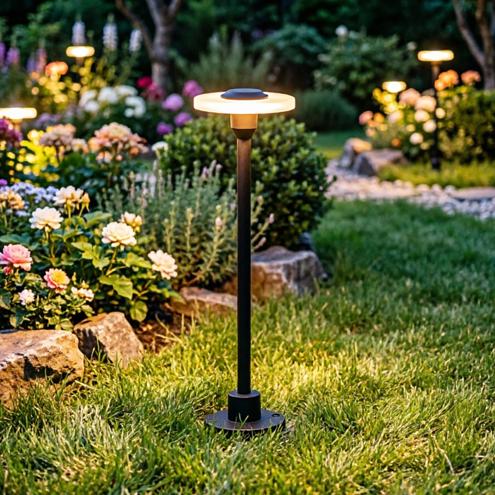 SDUYTDG IP65 Waterproof Landscape Path Light Luxury 7W LED Bollard Lighting Modern Pathway Lamp for Lawn, Patio, Courtyard and Driveway Decoration Lighting