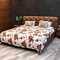 Vista 130 de Fleece Blanket King Size - Oversized Soft Plush Cow Print Throw, Full Size Blankets for Bed & Couch - Lightweight Cute Country Home Decor