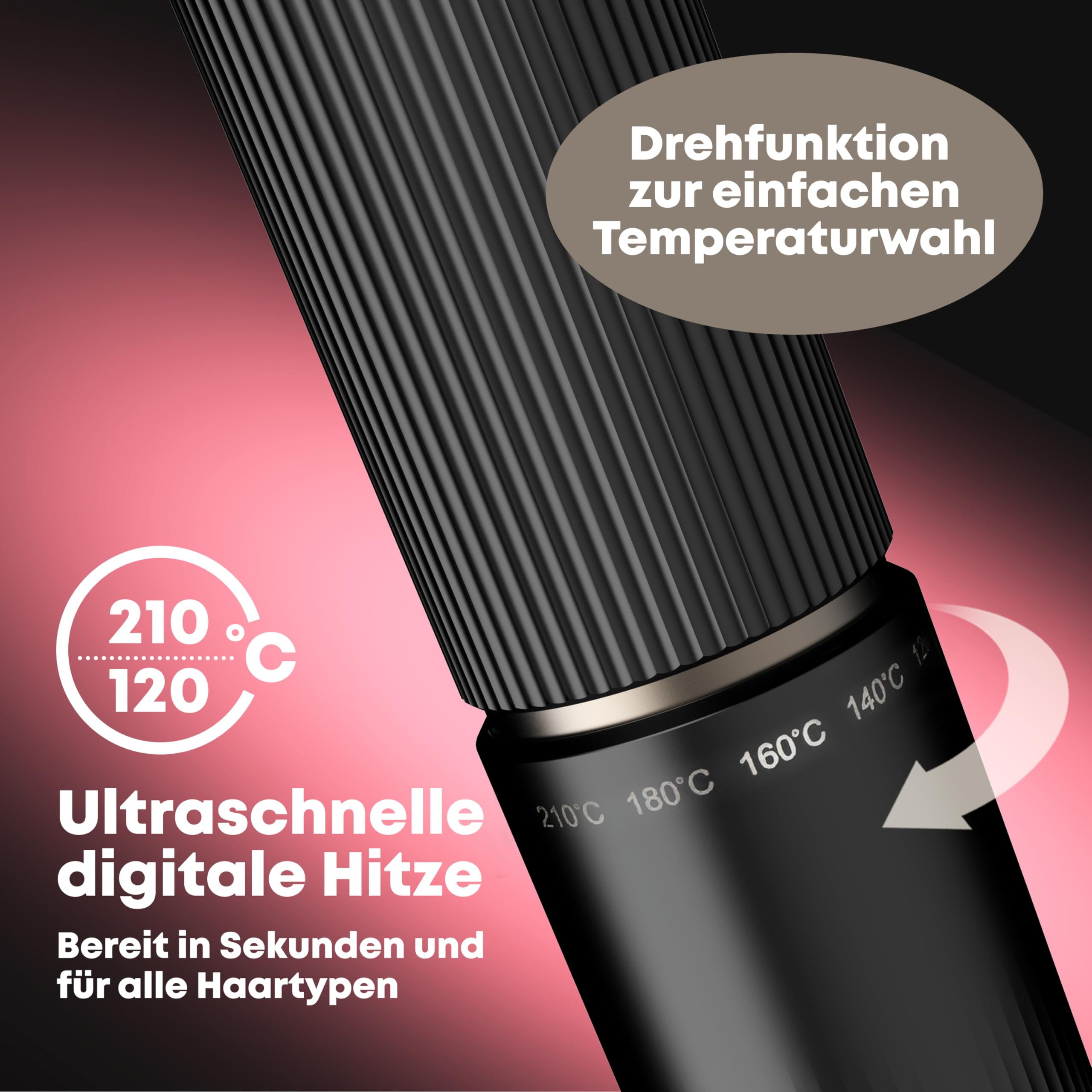 REVAMP Effortless Curls Lockenstab 32 mm Extra Lang - ohne Klemme