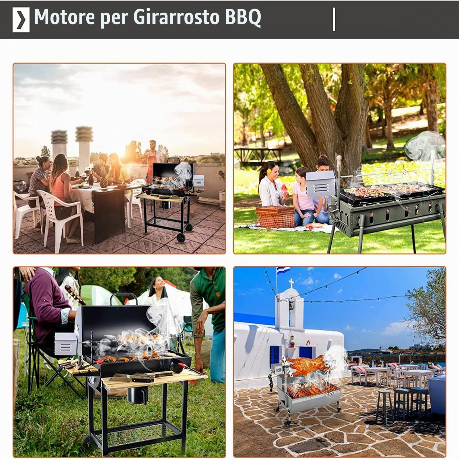 Motore per girarrosto 70 kg in Acciaio Inox Barbecue Grill girarrosto Elettrico Motore caprino Maiale Pollo Barbecue spiedo girarrosto Barbecue all'aperto Accessori