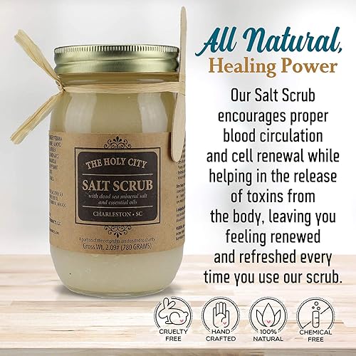 Miniatura 4 de Exfoliante corporal  Exfoliante puro de sal del mar muerto para manos y cuerpo, 16 onzas líquidas hidratante hidratante cuidado de la piel para el