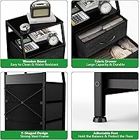 Vista 22 de Cómoda con 4 cajones, torre de almacenamiento de tela para dormitorio, cajones de almacenamiento de ropa blanca, organizador vertical de armario