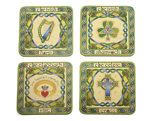 Set of 4 Different Coasters - Irish Weave