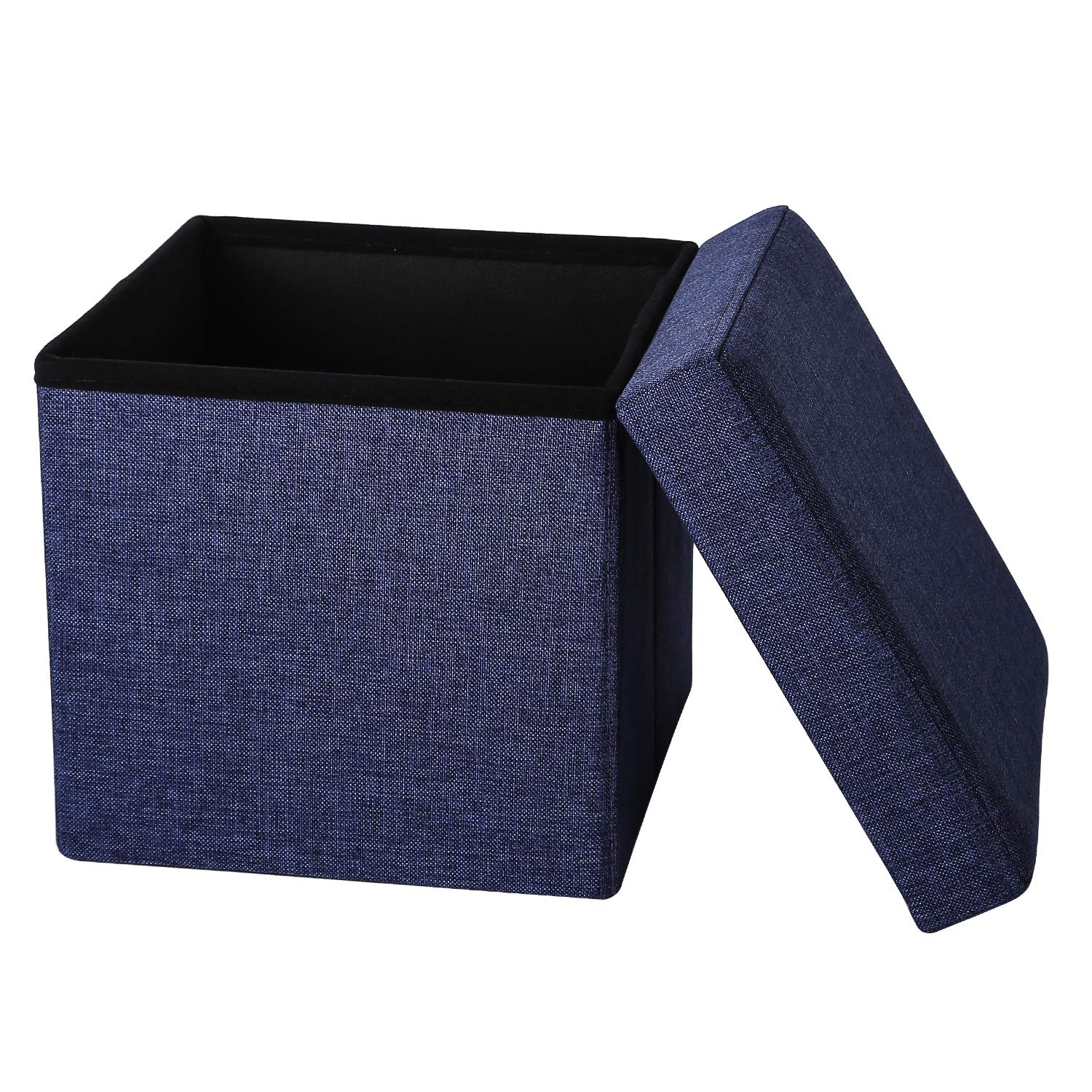 Topadorn Folding Storage Ottoman Cube Seat Ottomans Folding Storage Chair  for Footrest Bedroom, 12 Inch