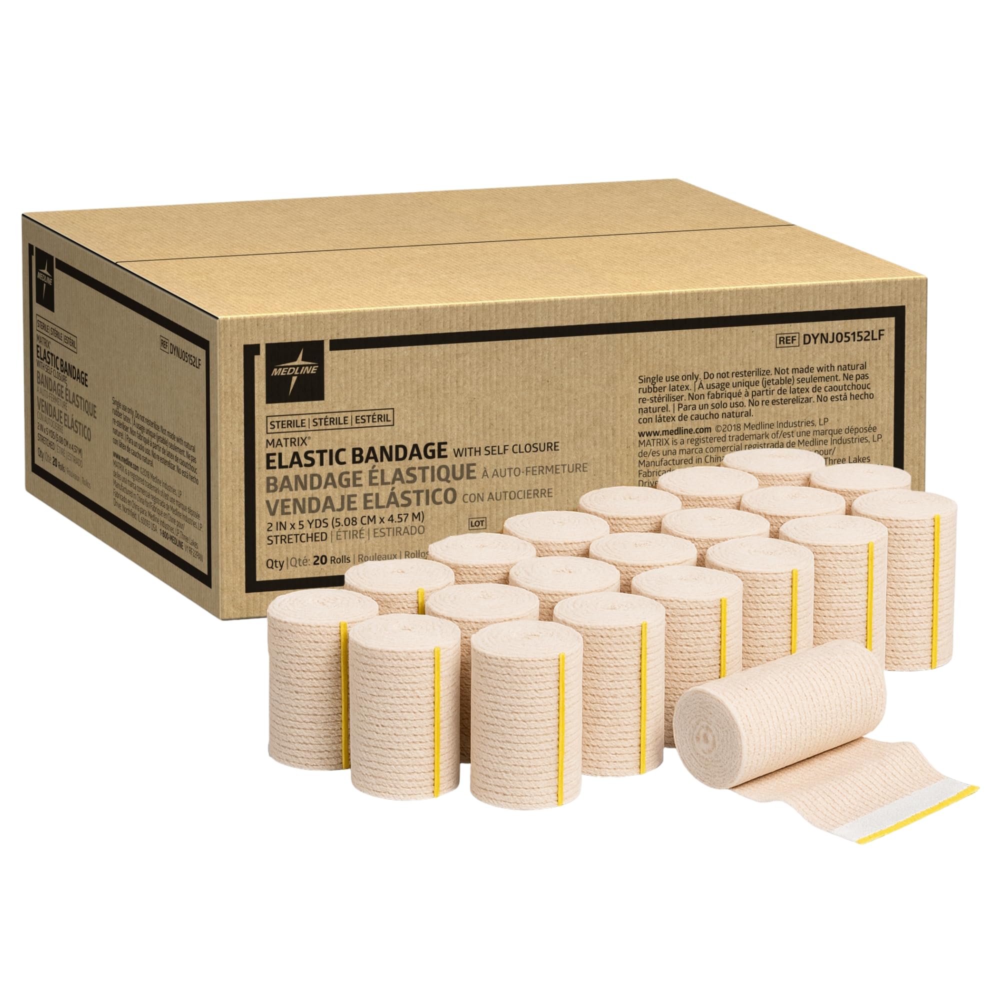 Medline Sterile Matrix Wrap Elastic Bandage, Medium Compression, 4" x 5 yd., 20 Count — Amazon image 7