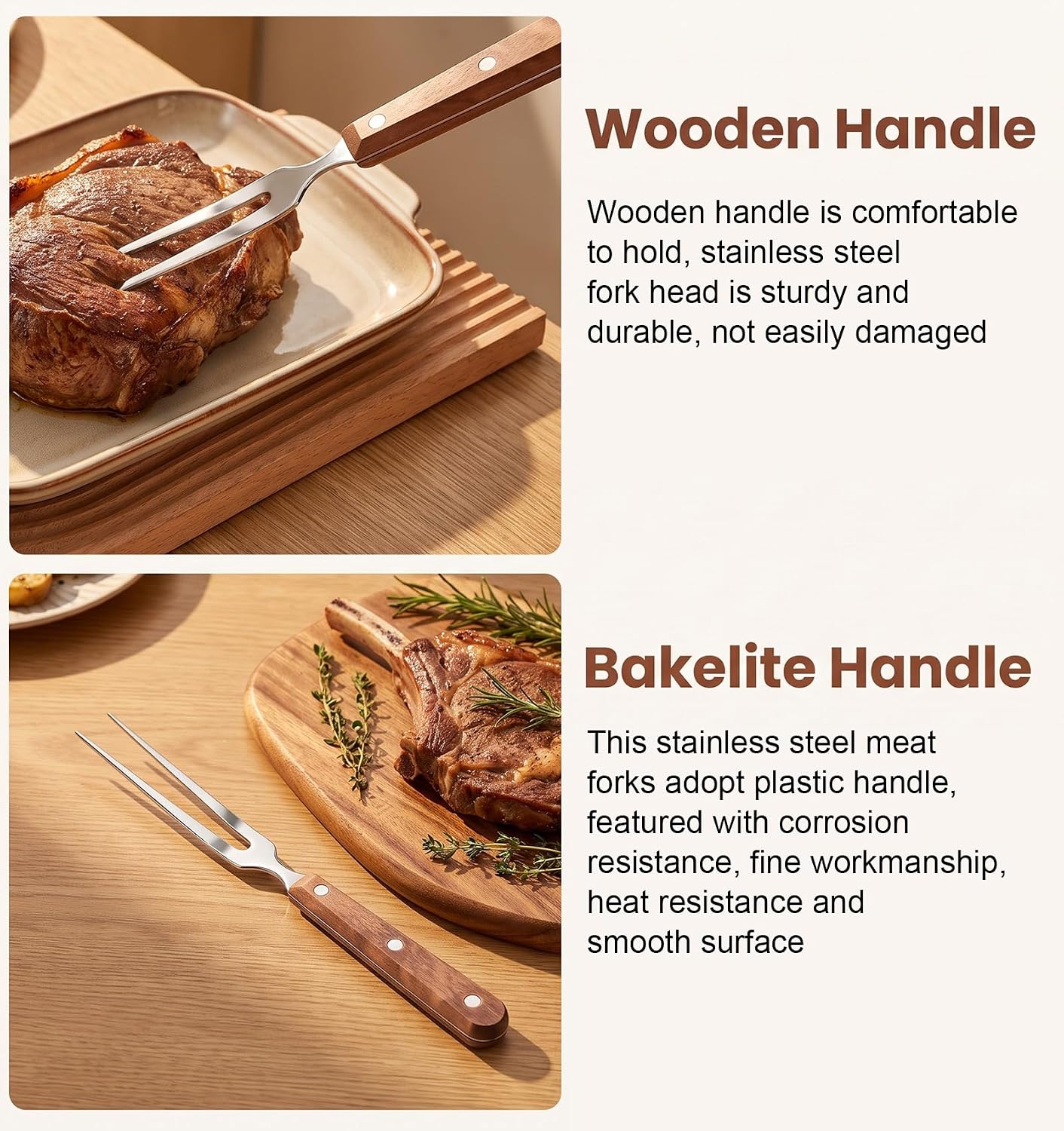 1 Pcs BBQ Fork for Grill, Meat Fork 10.7 Inch Stainless Steel
