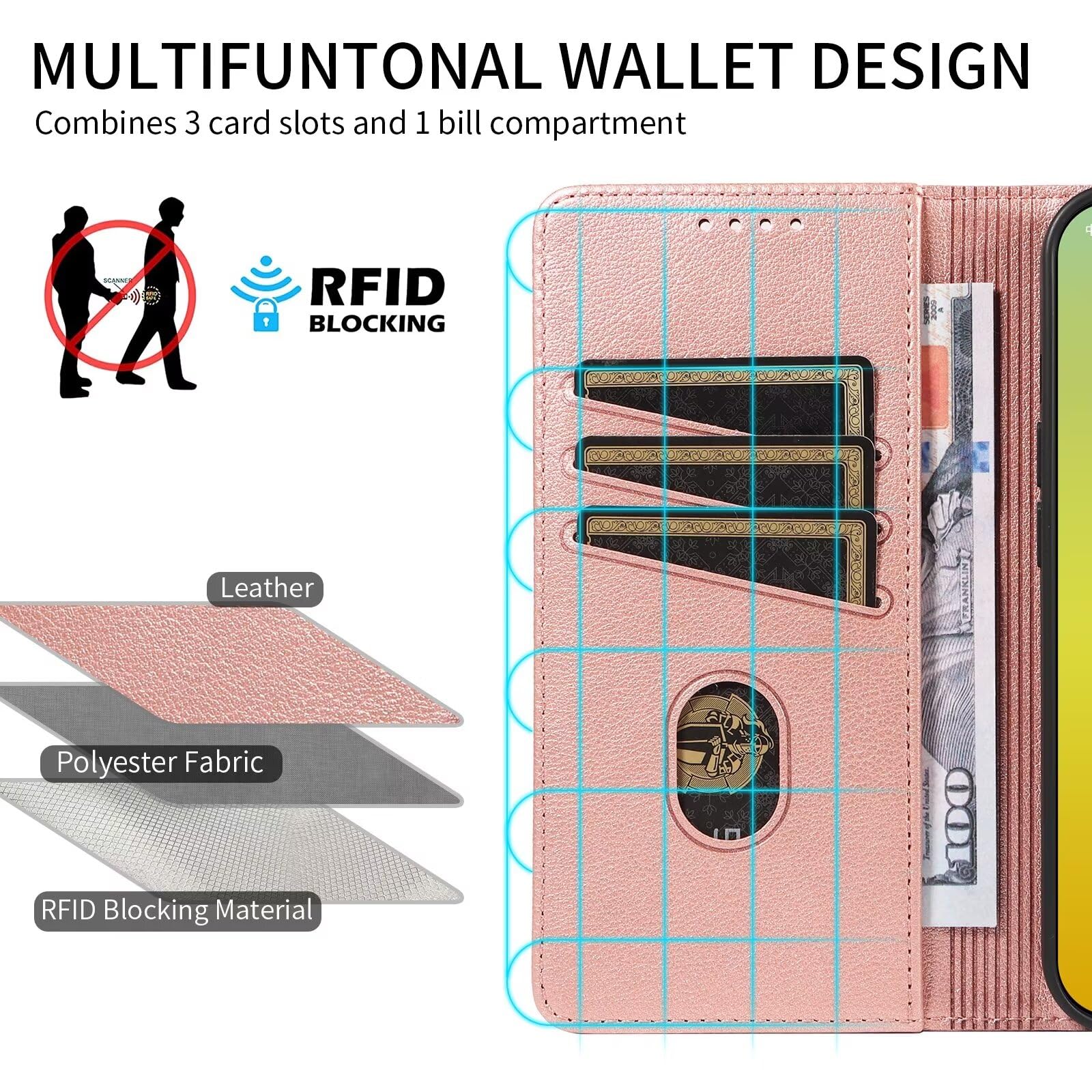 xinyunew Cover per Oneplus 6, Flip Caso in PU Pelle Premium