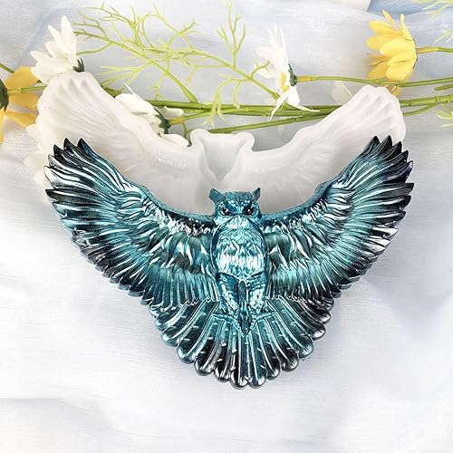 Miniatura 6 de Moldes de silicona de búho 3D, molde de resina animal, estatua de animales grandes, molde de fundición epoxi para colgar en la pared, decoración de