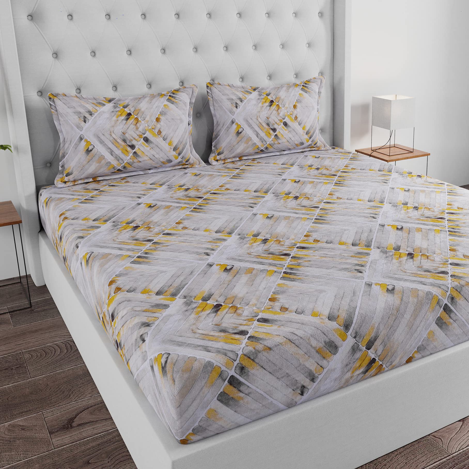 See full amazon price history chart for HUESLAND by Ahmedabad Cotton 144 TC Cotton King Size Bedsheet with 2 Pillow Covers - Grey, Yellow & White(9ft x 9ft) HUESLAND by Ahmedabad Cotton 144 TC Cotton King Size Bedsheet with 2 Pillow Covers - Grey, Yellow & White(9ft x 9ft) (B08VNT6MZB) Amazon Price History, Amazon Price Tracker