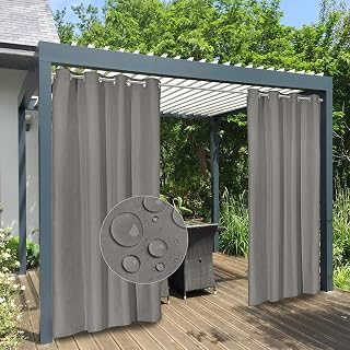 Easy-Going 100% Waterproof Outdoor Curtains 54x96 inch, Grey