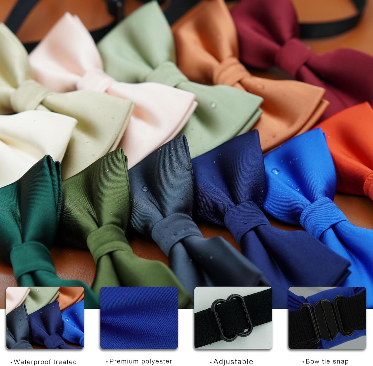 Adjustable Baby Boy Suspenders and Bow Tie, Pre-tied Kids Bowtie and Elastic Suspenders with 3 Strong Metal Clips - Image 3