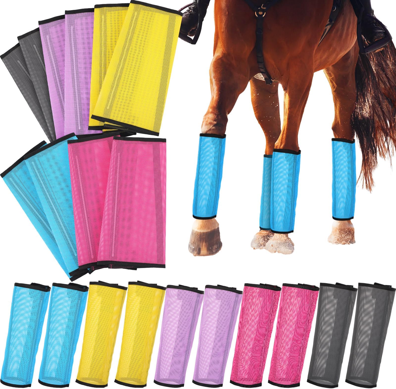 Sweetude 20 Pcs Loose Breathable Mesh Horse Fly Boots