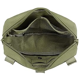 FRTKK Tactical Molle Admin Pouch Utility Laser Cut EDC Tool Pouch Bag Horizontal Modular Pouches Include US Flag Patch and Keychain (Army Green)