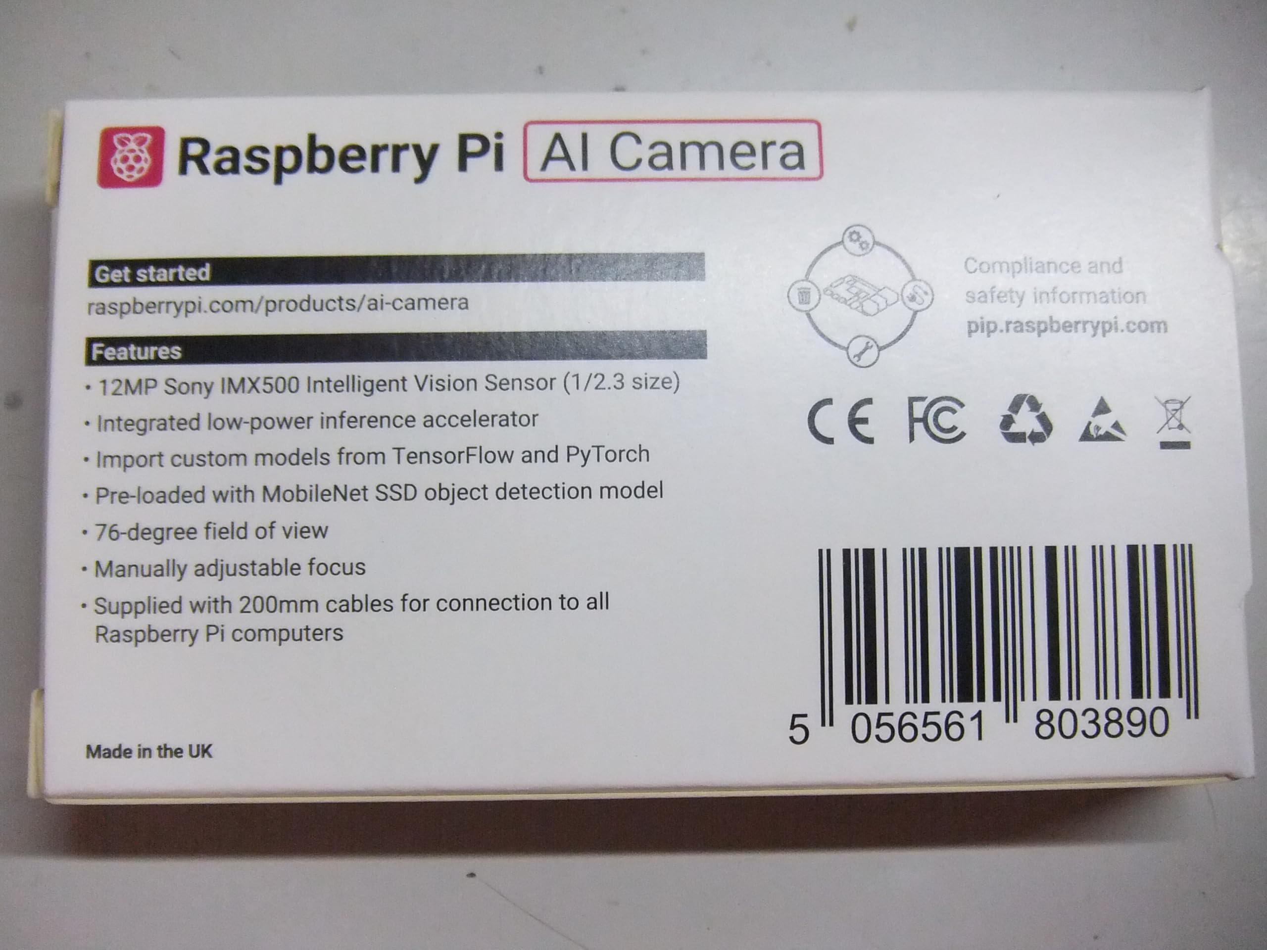 Amazon.co.jp: Raspberrypi AI Camera ラズベリーパイ AI カメラ