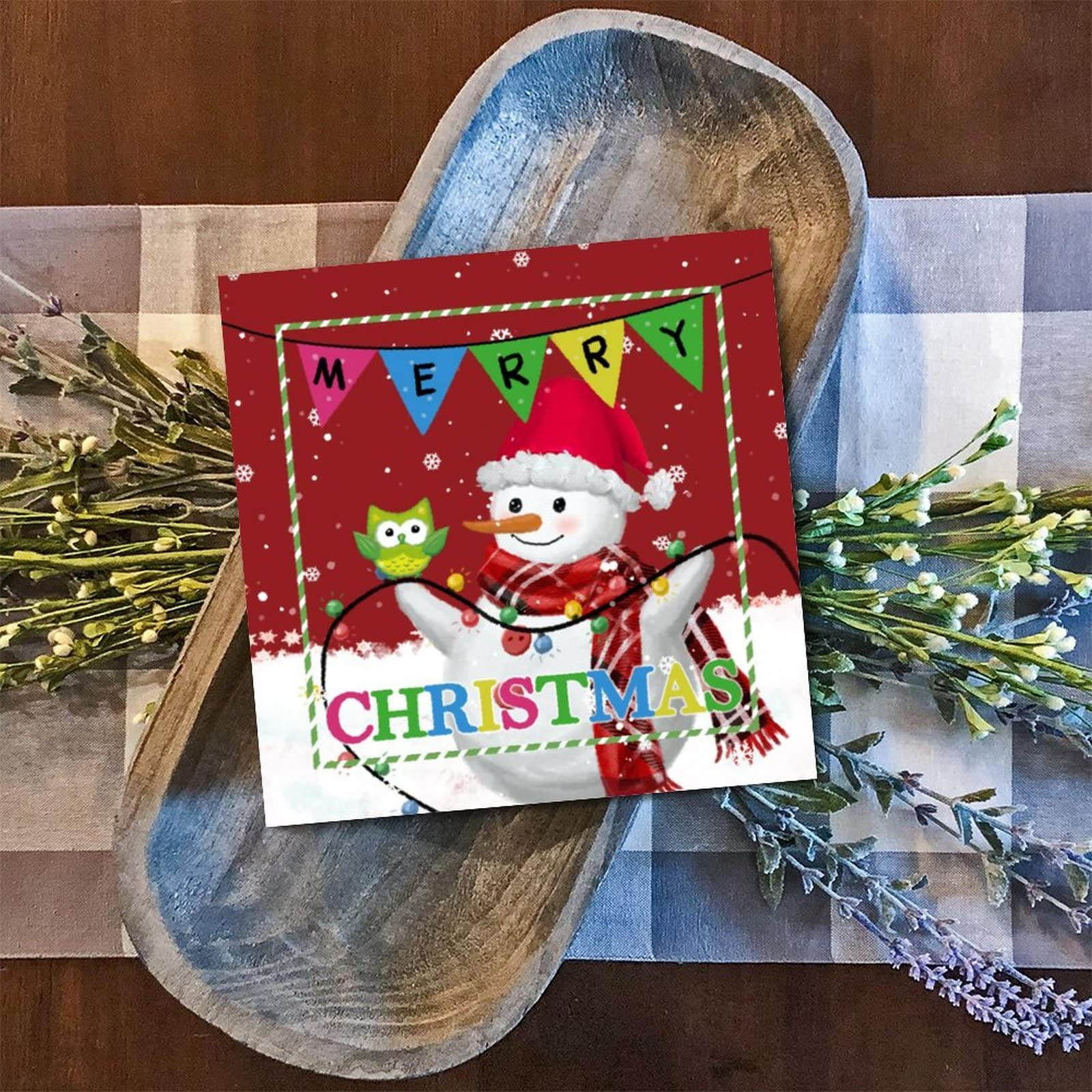 Plaque de Noël en bois design minimaliste et élégant 30cm