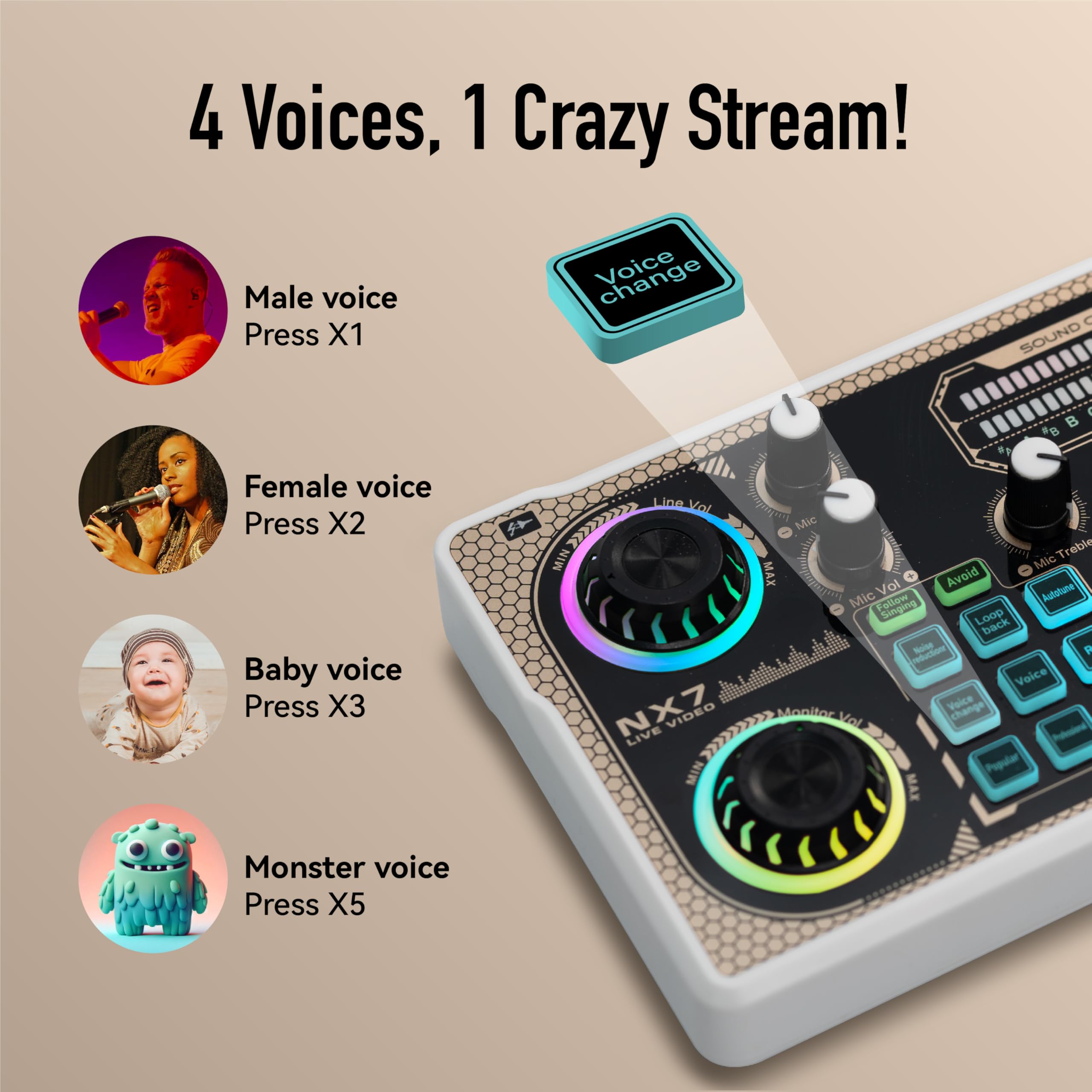 Amazon.com: HICALL NX7 Mixing Console Sound Card Microphone Set