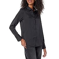 Amazon Essentials Blusa in Raso con Abbottonatura Frontale, vestibilità Classica (Disponibile)