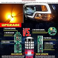 Vista 3 de Alla Lighting Nuevamente Actualizado 7440 7443 Bombillas LED para Luces de Freno, Traseras, Señalización de Giro (Amarillo Ámbar)