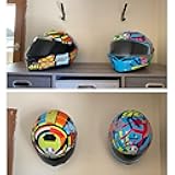 Pmsanzay 2 Pack Motorcycle Helmet Hook Multi-Purpose Jacket Hanger Keys Bags Holder Wall Mount Rack Cloth Display Rack Hat Hook for Home Kitchen Door Cabinet - Hardware Included Easy to Install.