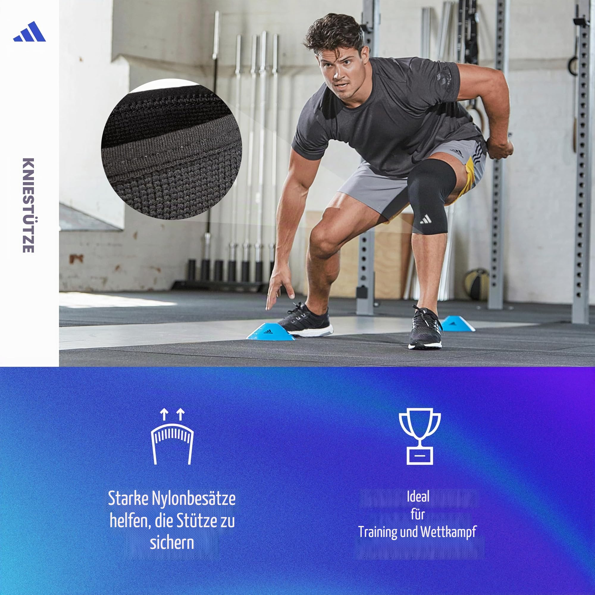 adidas Kniebandage Bandagen, Schwarz, S