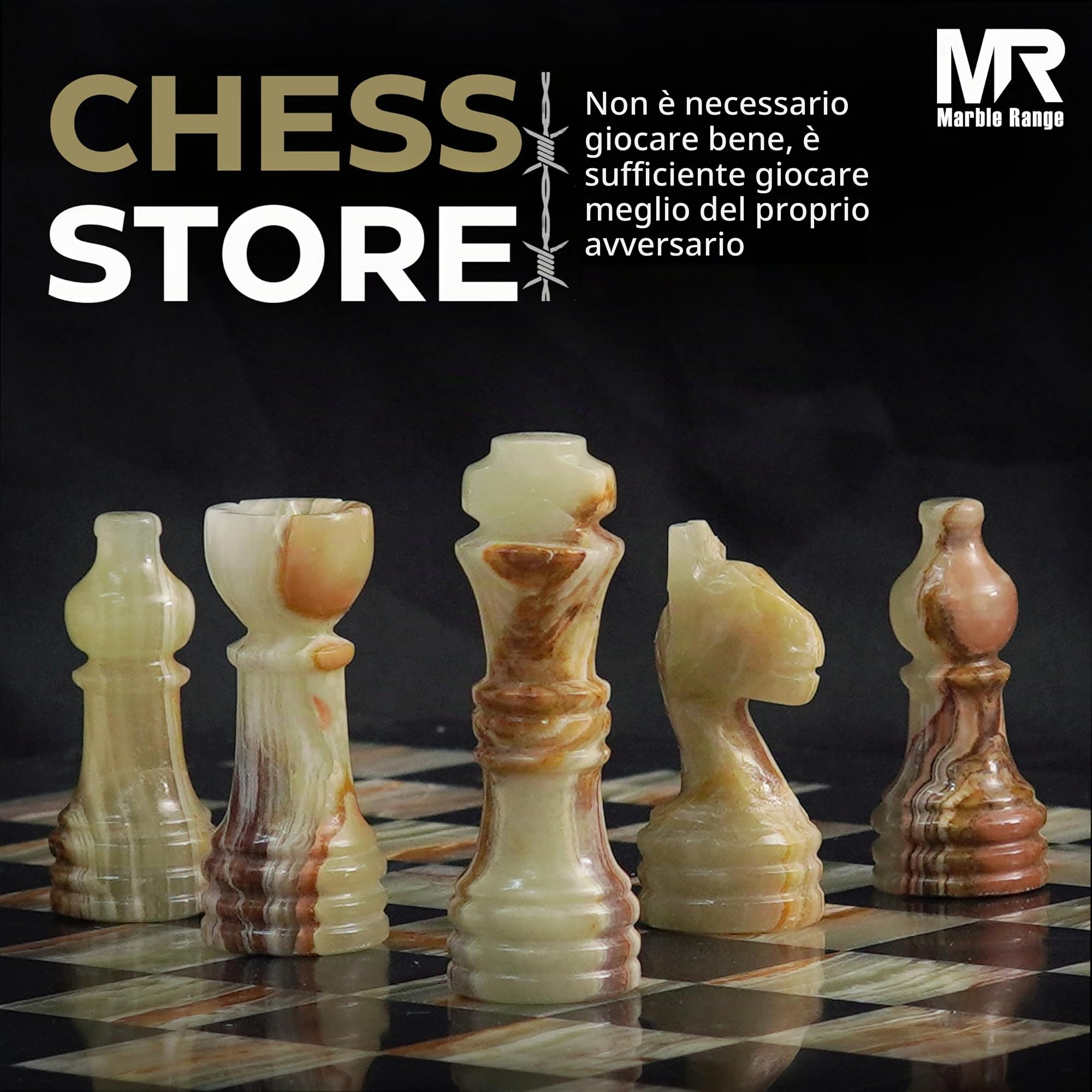 Set di scacchi in marmo per adulti, 25,4 cm, fatto a mano, in onice nero e verde, con 32 pezzi di scacchi, 2 regine extra e scatola portaoggetti, gioco da viaggio di lusso, regalo elegante per la