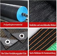 LQDMAER 96% árnyékoló háló 3x4m UV-védelem balkonhoz teraszhoz 4