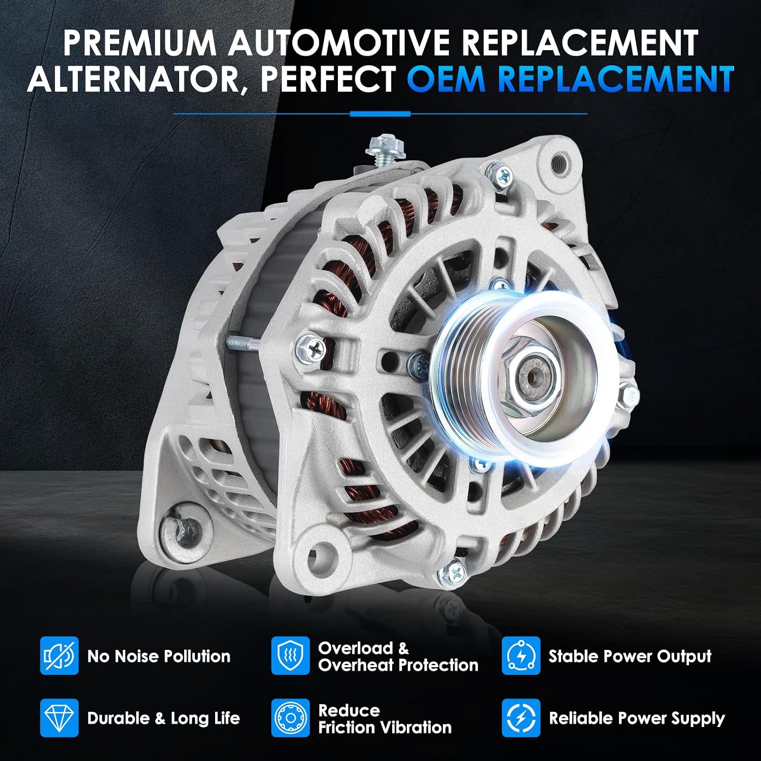 11341 11557 Car Alternators Fit for Nissan Altima 2007-2010, Murano 2009-2014, Maxima 2009-2010, Quest 2011-2016 3.5L Automotive Replacement Alternators 23100-1AA1A, 23100-1AA1B, 23100-JA11A