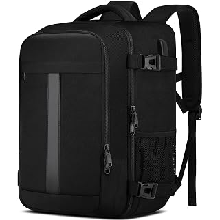 Bagage Cabine 40x30x20 Pour Ryanair Sac a Dos Voyage Cabine Avion pour Wizzair Eurowings 24L Sac 40x30x20 Bagage à Main avec USB Charging Port Sac à Dos Ordinateur Portable 14 Pouces Homme Femme Noir - Amazon product rated Grade A