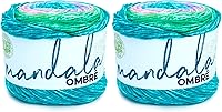 Vista 30 de Lion Brand Yarn Mandala Ombré Yarn with Vibrant Colors, Soft Yarn for Crocheting and Knitting, Harmony, 1-Pack