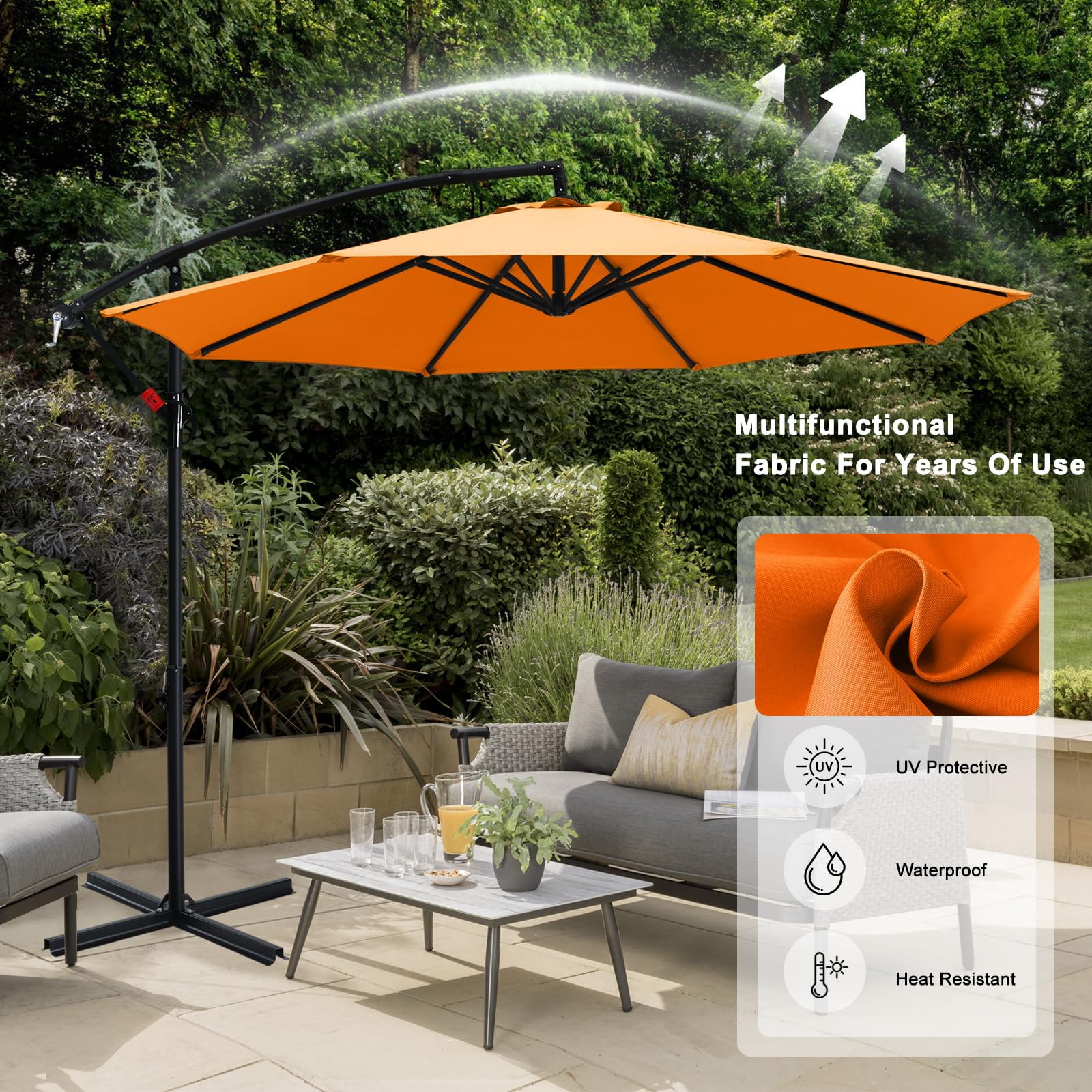 Amazon.co.jp: ABCCANOPY ガーデンパラソル 大型 パラソル 風に強い