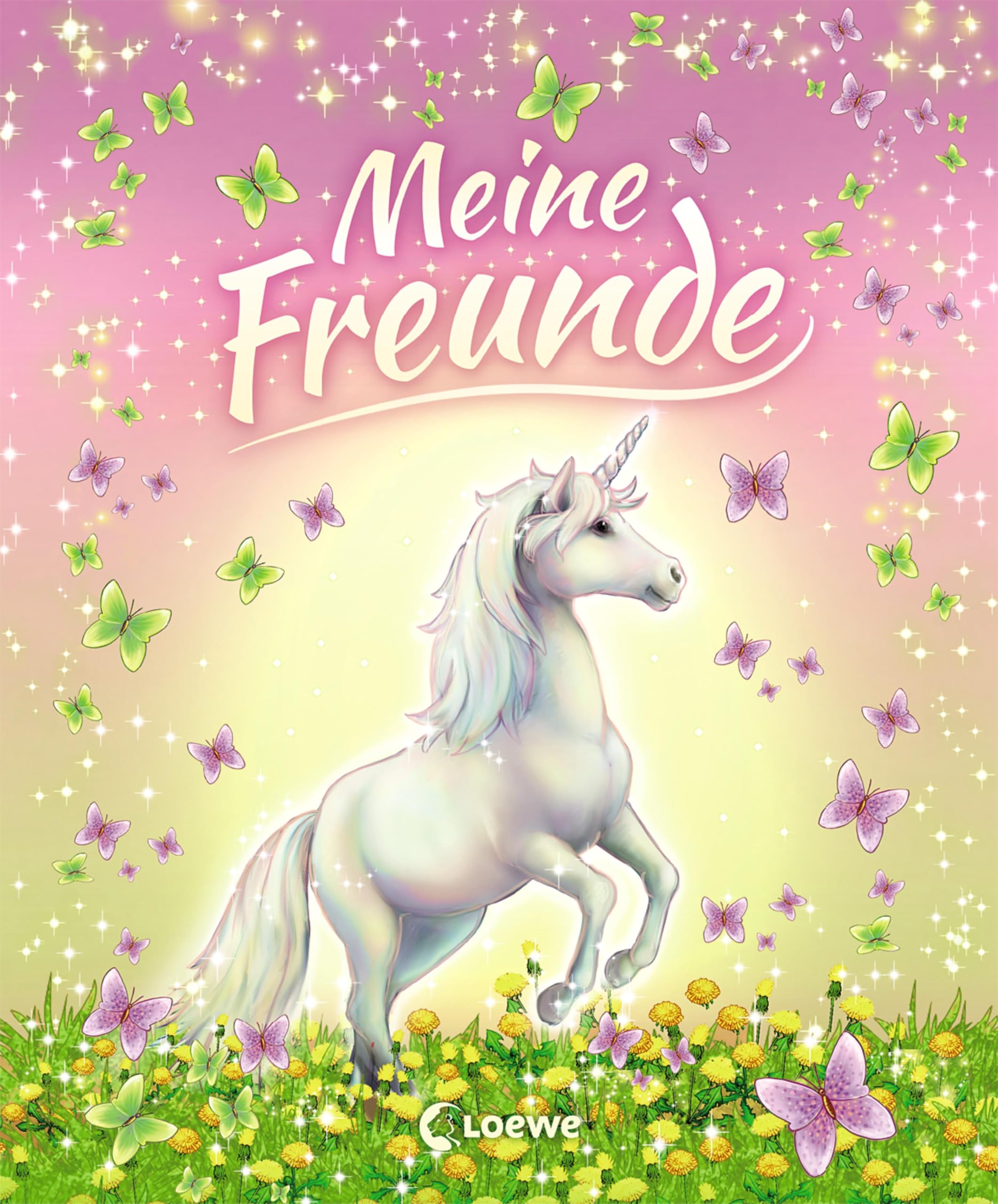 Freundebuch Einhornportrait – 64 Seiten, Hardcover, Für Kita & Grundschule, Süßes Einhorn-Design