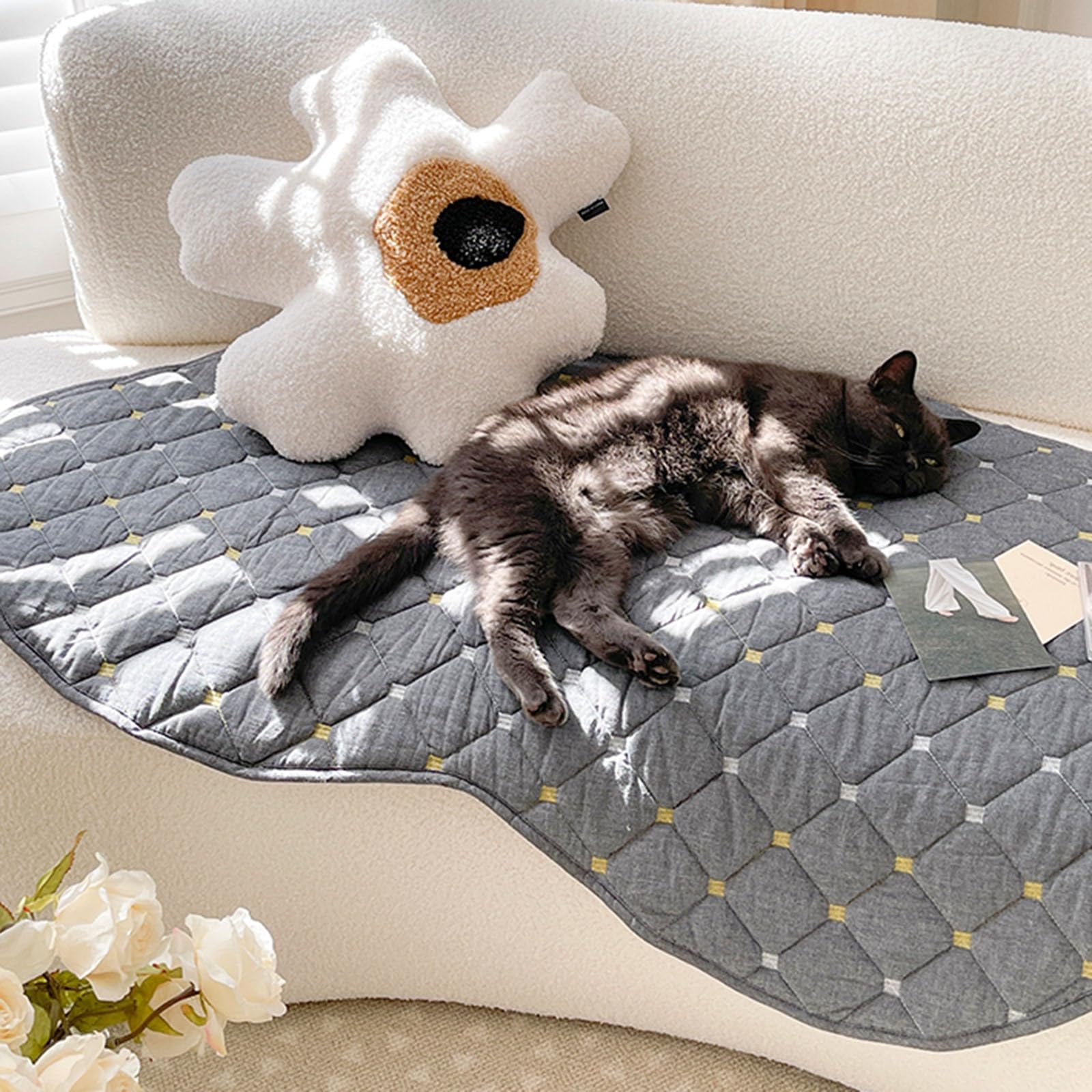 Tapis de canapé gris housses de canapé antidérapantes drôles pour salon chaleureux