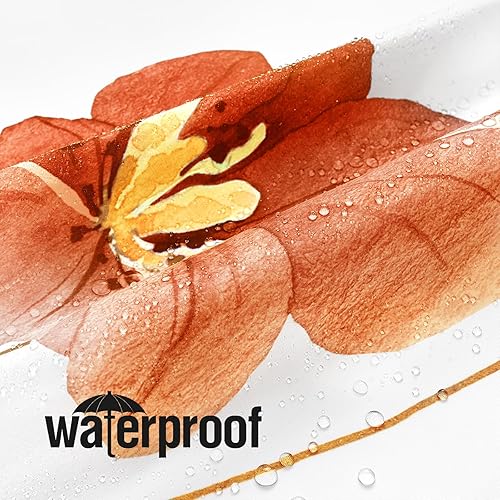 Miniatura 3 de Gibelle Cortina de ducha con diseño floral de acuarela, cortina de ducha retro naranja azul marino para baño, juego de cortina de ducha moderna