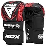 RDX IMMAF Approved Sparring Grappling Gloves, Professional Grade Hybrid Design for Competition Level and Training, Ventilated Open Palm, Adjustable Wrist Straps, Martial Arts Muay Thai, Men Women