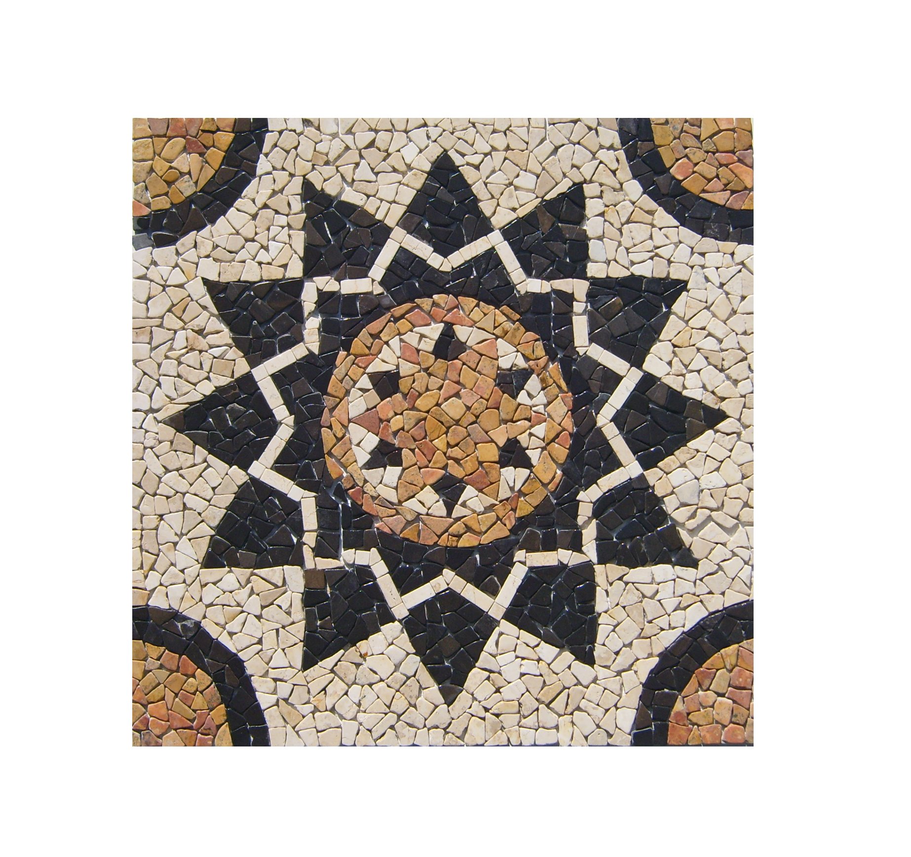 RO-001 90 x 90 cm Marmor Rosone me­di­ter­ran Einleger Mosaikfliesen Bild Dekoration Stein-Mosaik Fliesen Lager Verkauf Herne NRW