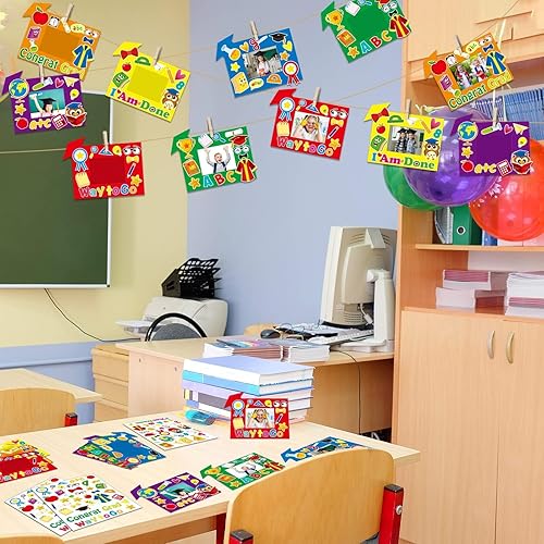 Miniatura 6 de 30 paquetes de marcos de fotos de graduación para niños, felicitaciones, graduados, manualidades, decoración de fiesta de graduación, recuerdos para
